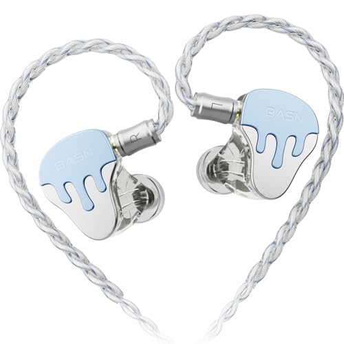 BASN BmasterX 6-Driver In Ear Monitor Headphones for Musicians, Blue-White - color: Blue-White