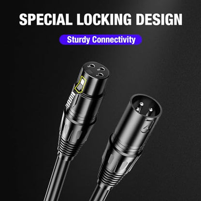 DMX Cable 3.2 ft, 12 Pack Flexible 3 Pin Signal XLR Male Female Wire - color: 3.2FT DMX Cable 12 Pack