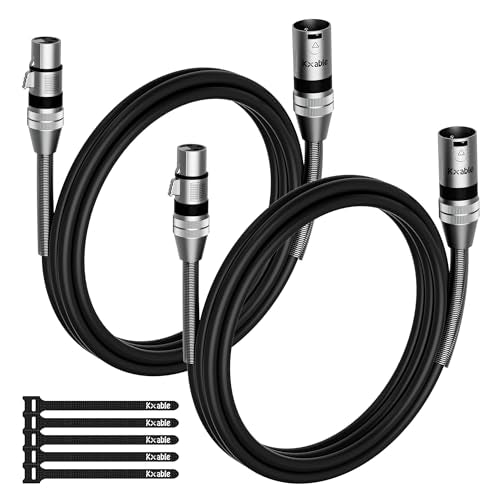 2-Pack DMX Stage Lighting Cable 10FT, 3 Pin XLR Male to Female Cable, Compatible with XLR Microphone Audio Connection, for DJ Moving Head Par Light Mic Mixer, Podcast, 22AWG OFC, 110 Ohms Impedance - size: 10FT, style: 2-Pack