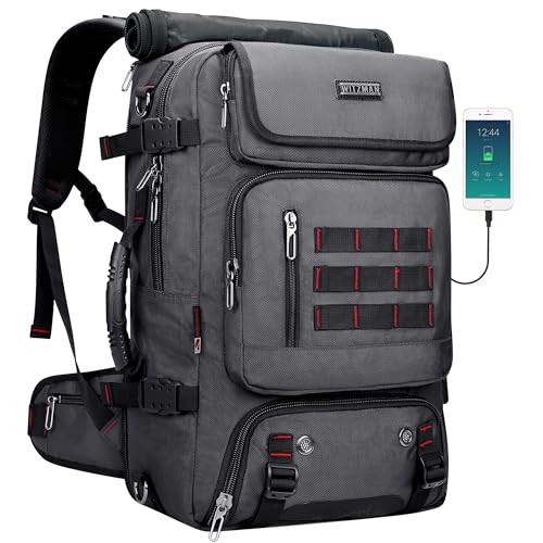 WITZMAN Carry on Travel Backpack for Men Airline Approved Fits 16" Laptop - color: 03.silvery Grey
