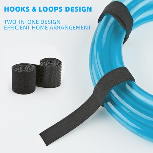 10 Yards x 3/4 inch Hook and Loop Roll, Reusable Fastening Cable Ties, Multi-Purpose Cable Management Wire Ties Cable Straps for Organizing Home, Office and Data Centers - color: 3/4inch-10yd