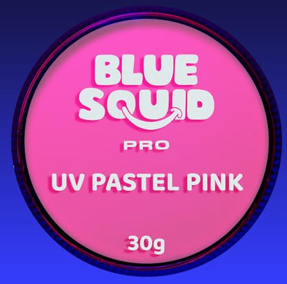 Blue Squid Face Paint Water Based Single Cake Professional Face Paint & Body Paint - Water Activated, Kids Adults Face Painting for Costume, Halloween Makeup, Cosplay - UV Pastel Pink Face Paint 30g - color: UV Pastel Pink