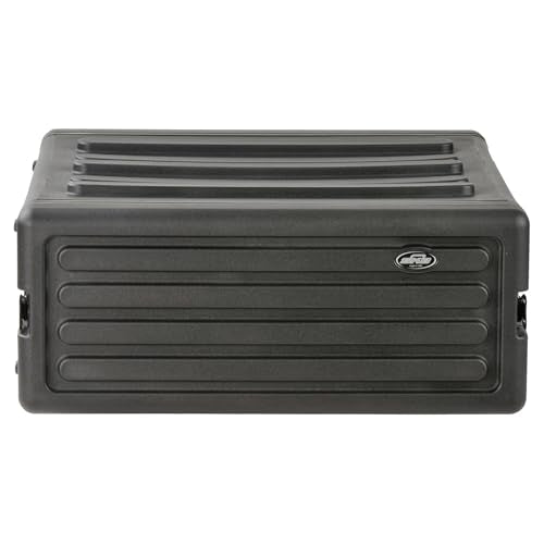 SKB 4U Roto Rack Case - Durable Polyethylene Gear Protector, Stackable, Waterproof with Twist Latches & Rubber Feet for Musicians, DJs, and A/V Equipment - Secure Transport & Storage Solution | Waterproof with Twist Latches and Rubber Feet for Musicians,