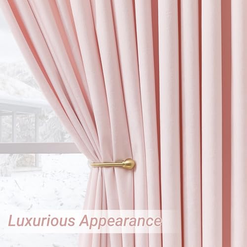 Baby Pink Velvet Curtains 80 Inches Wide for Nursery Kids Girls Bedroom Light Reducing Privacy Protect Window Drapes Thermal Insulated Pinch Pleat Drapes with Hooks 80x84 1 Panel - color: Baby Pink, size: 80"W x 84"L (Pack of 1)