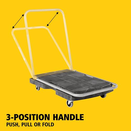 Rubbermaid Commercial Products Convertible Folding Utility Dolly/Cart/Platform Truck with wheels, 250 lbs Capacity, for Moving/Warehouse/Office - style: 250 lb. Capacity, 3" Casters