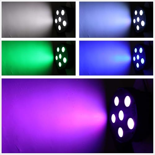 LED Par Lights, Super Bright 6x8W RGBW Par Can Light Slim Uplights Stage Wash Lights with Remote & DMX Control, DJ Event Lighting for Wedding Party Church Club Stage Lighting