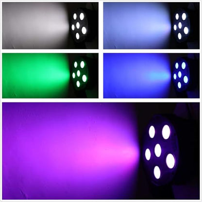 LED Par Lights, Super Bright 6x8W RGBW Par Can Light Slim Uplights Stage Wash Lights with Remote & DMX Control, DJ Event Lighting for Wedding Party Church Club Stage Lighting