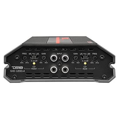 DS18 SXE-1200.4/BK Car Amplifier Stereo Full-Range Class A/B 4-Channel 60x4 RMS @4 OHM 1200 Watts - Powerful and Compact Amp for Speakers in Car Audio System - style: SXE-1200.4/BK
