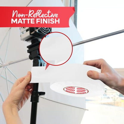 XFasten White Gaffers Tape 3 Inch x 30 Yards, Multipurpose, No Residue Gaffing Tape, White Gaff Tape Non-Reflective Matte Finish for Photography, Floor Marking, Walls, Indoor, Outdoor Locations - size: 3 Inches x 30 Yards (90 Feet)