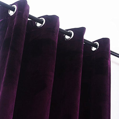 Cherry Home Set of 2 Blackout Velvet Energy Efficient Grommet Curtain Panel Drapes Lavender Purple 52Wx63L(2 Panels) Theater| Bedroom| Living Room| Hotel - color: Purple, size: 52"W x 63"L (Pack of 1)