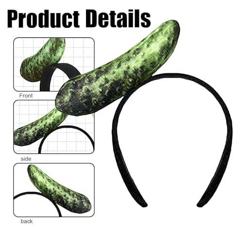 2 Pcs Cucumber Pickle Headbands,Pickle Headwear,Cute Food Shaped Hair band for Women,Vegetable Hair Hoop for Face Washing,Food Headpieces for Halloween/Cosplay/Parties