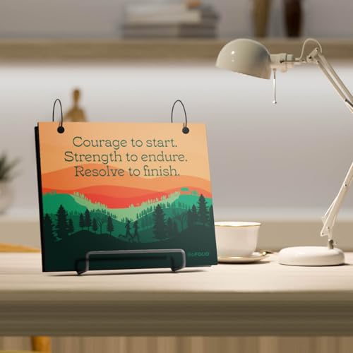 Gone For a Run BibFOLIO Race Bib Album - Courage Strength Resolve - 9.5x8 | Wood Cover, Twist Cable Rings, Race Bib Holder, Holds Up to 100 Bibs, Includes 12 Vinyl Sleeves, Marathon Runner Gift - color: Courage Strength Resolve
