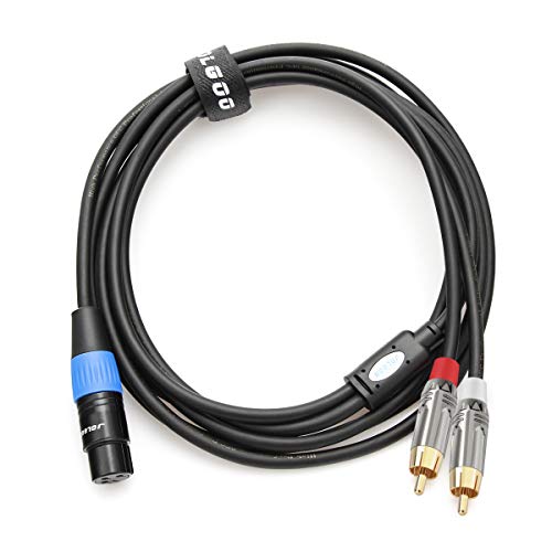 JOLGOO Unbalanced XLR Female to Dual RCA Y Splitter Breakout Cable, 1 XLR Female to 2 RCA Male Y Breakout Cable Adapter Cord, 10 Feet - size: 10 Feet, style: XLR Female to Dual RCA Male