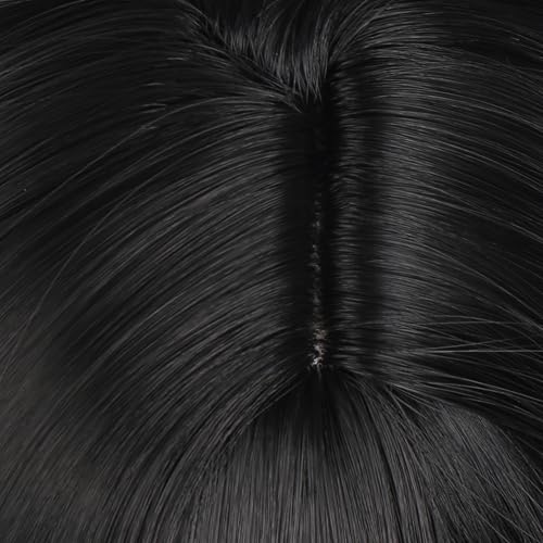 Anime Black Gradient Purple Long Straight Wig with Bangs Women Adult COS Game Cosplay Wigs Halloween,Christmas,Comic con,Game Show,Party - color: Black Purple Gradient