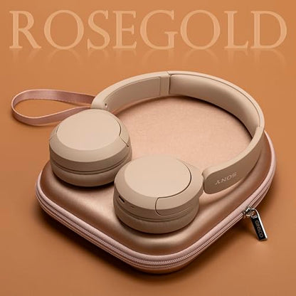 Ginsco Case Compatible with JBL Tune 510BT/520BT/500BT/Junior 320, with Sony WH-CH520/510, Ultra-Slim Hard Shell Waterproof Headphone Case for On Ear Headphones (Rose Gold) - color: Rose Gold