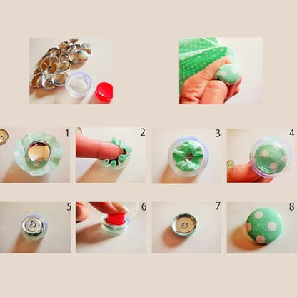 100 Sets Cover Button Kit with Tools - DIY Easy to Use Buttons for Clothing, Crafts & Home Décor, Cover Buttons for DIYers & Sewing Enthusiasts,Size 24(5/8Inch) - size: 24