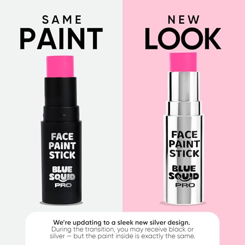 Blue Squid PRO Pink Face Paint Stick - Waterproof Body Paint For Adults & Kids Eye Black Baseball, Eyeblack Softball - Vegan Hypoallergenic Twist-Up Non-Toxic Makeup Stick - Cosplay, Sports & SFX - color: Pink