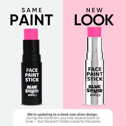 Blue Squid PRO Pink Face Paint Stick - Waterproof Body Paint For Adults & Kids Eye Black Baseball, Eyeblack Softball - Vegan Hypoallergenic Twist-Up Non-Toxic Makeup Stick - Cosplay, Sports & SFX - color: Pink