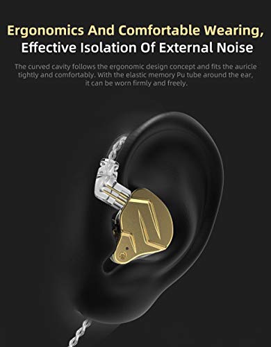 KZ ZSN PRO X Hybrid Banlance Armature with Dynamic in-Ear Earphone ERJIGO ZSNPROX 1BA+1DD HiFi Headset ZSNPRO X erabuds (Without Mic, Golden) | in-Ear Earbuds, HiFi Musician Monitor, Detachable 2-Pin, Tangle-Free Cable, Noise-Isolating, 10mm DD+BA - color