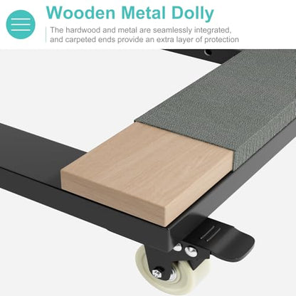 Heavy Duty Furniture Moving Dolly - Adjustable Furniture Movers with 4 Swivel Casters Wheels, Small Wood & Metal Floor Flat Dollies Cart, One Pack - size: 21"-1 PC