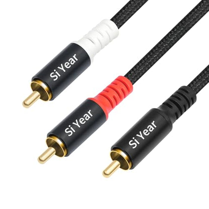 RCA Y Splitter Cable, 1 Male to 2 Male RCA Adapter Audio Cables,Subwoofer Cable for Amplifiers/TV/subs/amps/Hi-Fis/Home Theater/receivers 6.6FT/2M - color: RCAM-2RCAM-2M