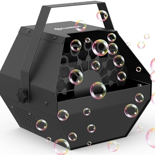 Bubble Machine Automatic Bubble Blower for Kids, Black | Portable Metal Bubble Makers, Plug-in Bubble Toys for Parties, Weddings, Indoor Outdoor