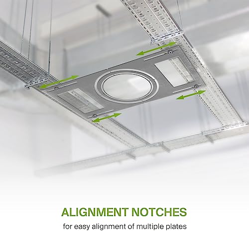 ASD 24 Pack New Construction Mounting Plate Round Hole - 8/10/12 Inch Flat Galvanized Steel Wafer Light Rough In Plate, Universal Light Fixture Mounting Bracket for LED Recessed Lighting - color: Symmetric 8-10-12", size: 24 Pack