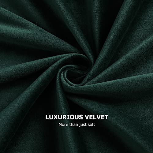 Benedeco Emerald Green Velvet Blackout Curtains 52x120, 2 Panels | Elegant Room Darkening Thermal Insulated Noise Reducing Velvet Window Drapes with Back Tab and Rod Pocket for Living Room - color: Emerald Green, size: 52"W x 120"L (Pack of 2)