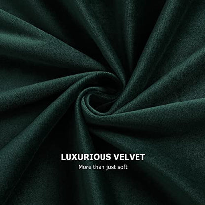 Benedeco Emerald Green Velvet Blackout Curtains 52x108, 2 Panels | Elegant Room Darkening Thermal Insulated Noise Reducing Velvet Window Drapes with Back Tab and Rod Pocket for Living Room - color: Emerald Green, size: 52"W x 108"L (Pack of 2)