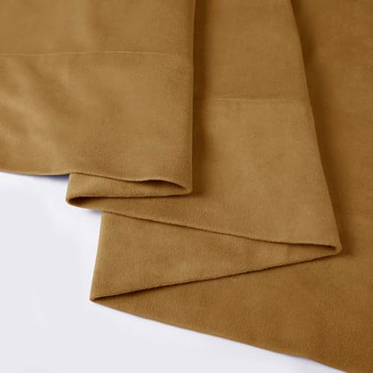 HPD Half Price Drapes Extra Wide Signature Blackout Velvet Curtains 84 Inch Long 1 Panel, 4-Pass Hotel Blackout Lined Window Curtains Thermal Blackout Curtains for Bedroom 100W x 84L, Amber Gold - color: Amber Gold, size: 100"W x 84"L (Pack of 1)