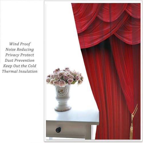 Movie Theater Curtains Retro Red Party Home Movie Theatre Rod Pocket Room Darkening Window Drapes for Bedroom Living Room Set 2 Panels,42x45 Inches - color: Movie Theater-6, size: 20.5"W x 45"L (Pack of 2)