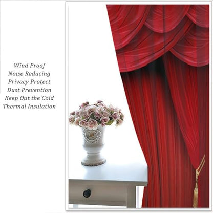 Movie Theater Curtains Retro Red Party Home Movie Theatre Rod Pocket Room Darkening Window Drapes for Bedroom Living Room Set 2 Panels,42x45 Inches - color: Movie Theater-6, size: 20.5"W x 45"L (Pack of 2)