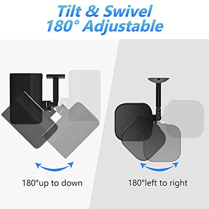 notiela Speaker Ceiling Mount for Roku Speaker Wall Mount - Tilt and Swivel Adjustable Mounting Brackets for Roku Wireless Speakers with Hardware Kit, 1 Pack - style: 1 Pack