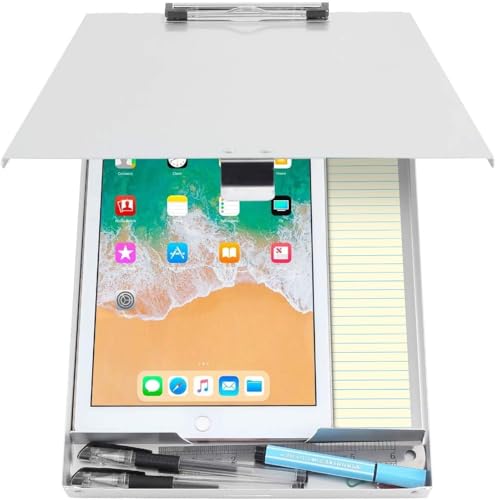 ROCOFF Metal Clipboard with Storage - Letter Size Aluminum Clipboards, Low Profile Clip Box Heavy Duty, Great for Office Jobsite or Classroom, Medical System, Law Enforcement, Single Compartment - color: Low-profile Clip