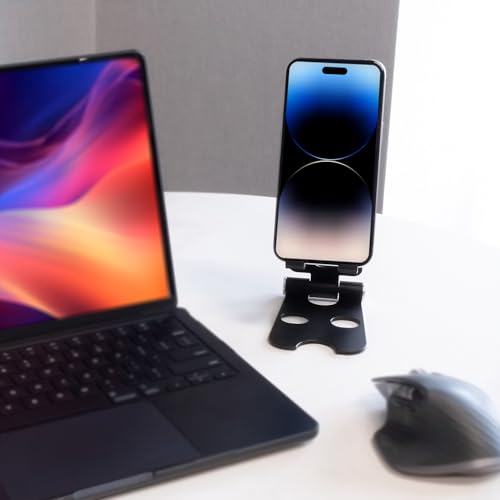 Kado Aluminum Alloy Tablet Stand for Portable Monitor, Foldable iPad Stand | Black Adjustable Holder Computer Office Desk Accessories for Kindle, Switch, iPad Pro/Air/Mini, iPhone Pro/Max/Plus - size: Aluminum Black