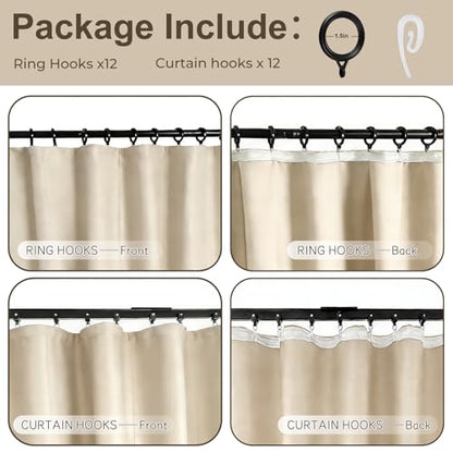 Room Divider Blackout Curtain Track Curtains Wall Dividers Panels Screen for Living Rooms Bedroom Office Privacy Partition Separation, W52 × L84 Inch,1 Panel, Beige - color: Beige, size: 52"W x 84"L (Pack of 1)