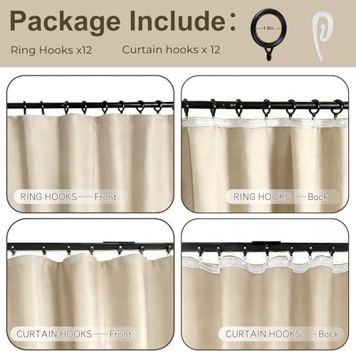 Room Divider Blackout Curtain Track Curtains Wall Dividers Panels Screen for Living Rooms Bedroom Office Privacy Partition Separation, W52 × L108 Inch,1 Panel, Beige - color: Beige, size: 52"W x 108"L (Pack of 1)