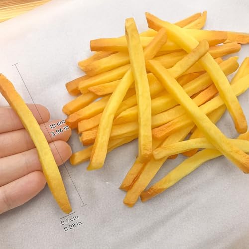 Realistic Fake French Fries (10-Pack) - Faux Food Props for Dollhouse Miniatures, Photography, Crafts, and Displays