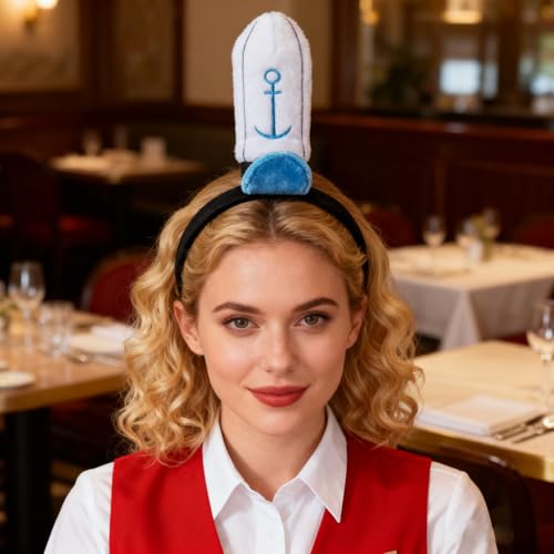 Hamburger Restaurant Employee Costume with Sailor Headband Cartoon Party Dress Up Accessory for Party Dress Up