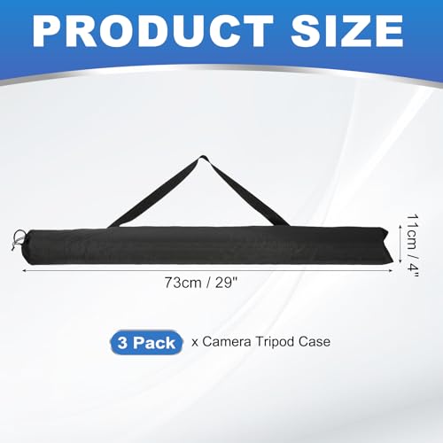 PATIKIL 29 x 4 Inch Tripod Carrying Case, 3 Pack Camera Tripod Carrying Bags Oxford Cloth Padded Bag for Camera Gear Mic Light Stand Sheet Music Photography Accessories, Black - size: 29 x 4 Inch