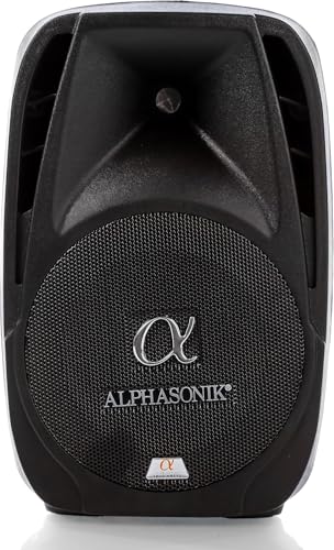 Pair Alphasonik All-in-one 10" Powered 1000W PRO DJ Amplified Loud Speakers with Bluetooth USB SD Card AUX MP3 FM Radio PA System LED Lights Karaoke Mic Guitar Amp 2 Tripod Stands Cable and Microphone
