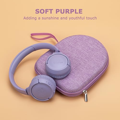 Ginsco Case Compatible with JBL Tune 510BT/520BT/500BT/Junior 320, with Sony WH-CH520/510, Ultra-Slim Hard Shell Headphone Case for On Ear Headphones (Purple) - color: Purple