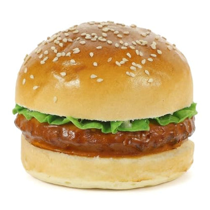 BESPORTBLE Fake Burger Model Realistic Burger Prop for Food Photography Desktop Ornament Pu Play Food for Kitchen Shop Window Dessert Cabinet Holiday Display 3.74 X 3.74 X 2.95 in