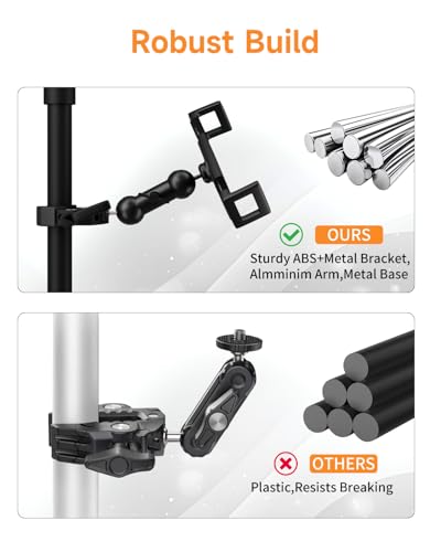 SH iPad Holder for Mic Stand - Tablet Holder for Mic Stand with 360° Rotation, Adjustable ipad Holder Stand with Super Clamp for Music Stand, Treadmill, Compatible 4.7 to 13-inch iPhones and Tablets - size: AC010-Bean pod Clamp