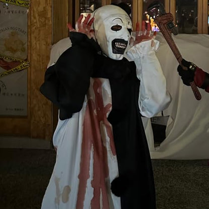Art The Clown Mask Scary Killer Clown Masks Full Head Latex Halloween Terrifier Costume For Adults - color: Whiteclown