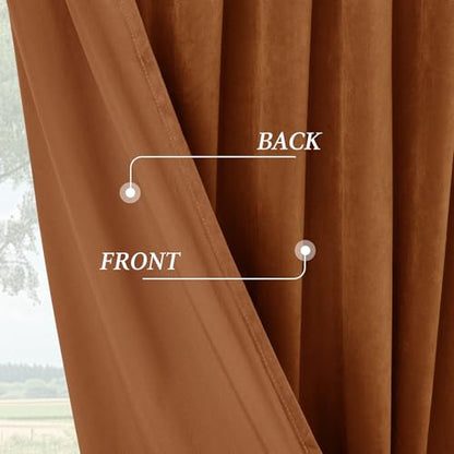 P Pothuiny Gold Brown Blackout Velvet Curtains 84 Inches Long 2 Panels - color: Gold Brown, size: 52"W x 84"L (Pack of 2)