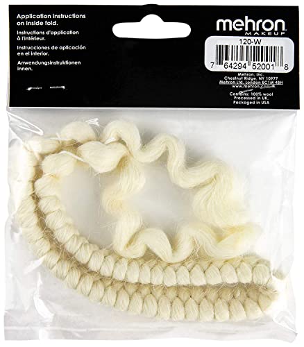 Mehron Makeup Crepe Hair - WHITE, Special FX Fake Hair - color: White