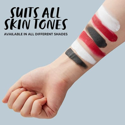 Spooktacular Creations Halloween Makeup Palette 3 Colors, Face Body Paint Makeup Wheel Waterproof Zombie Skeleton Cosplay Face Painting for Adult(0.35 Oz,White Black Red ) - color: Multicolor
