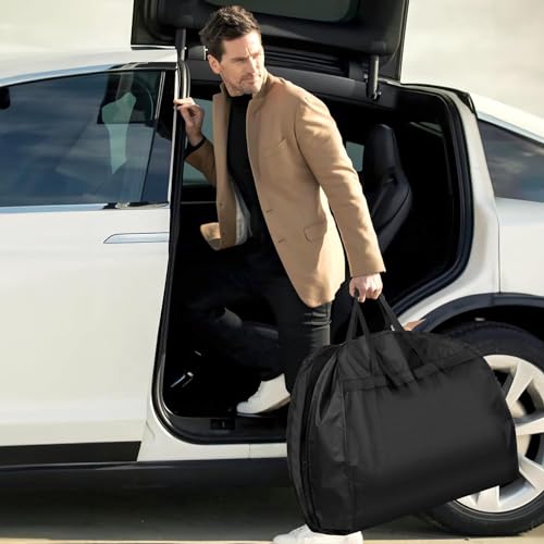 43" Heavy Duty Garment Bags Suit Bags Travel, Suit Holder for Hanging Clothes Storage, 6" Gussetes with Pockets and 2 Carry Handles, Clothes Cover for Coat, Dress, Jacket, Shirts, 3 Pack - size: 43 inches x 6 inches - 3 Pack