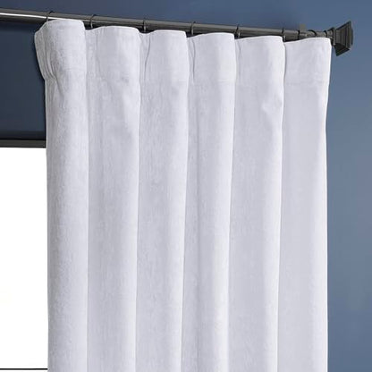 HPD Half Price Drapes Lush Crush Velvet Curtains - Room Darkening Curtain 120 Inches Long for Bedroom & Living Room, Luxury Look, Rod Pocket Design, (1 Panel), 50W x 120L, Pearl White - color: Pearl White, size: 50"W x 120"L (Pack of 1)